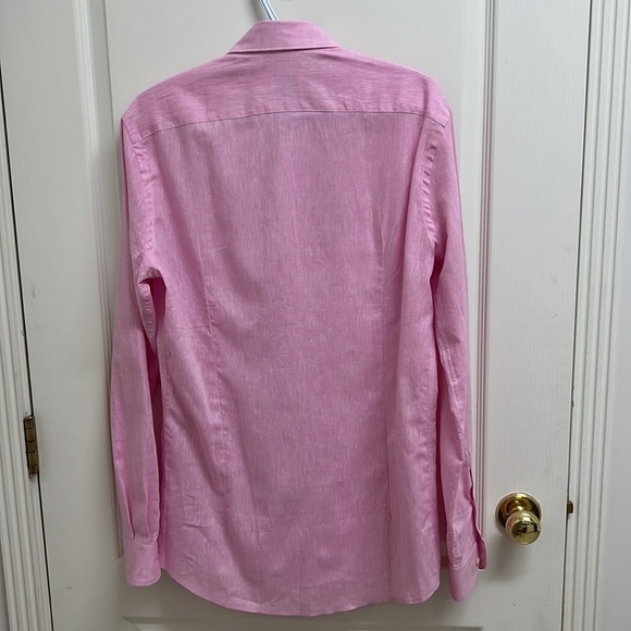 NWT Harry Ronsen Harold Slim-Fit Linen-Cotton Mélange Dress Shirt | Size 15.5/39 - Picture 6 of 6